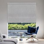 Boolegon Roller Shades, Cordless Light Filtering Solar Roller Blinds for Window,Door Blinds,Woven Fabric Shades Home Kitchen Office,Living Room,Grey,33" W x 36" H...