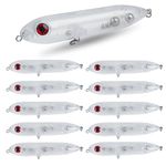 Unpainted Crankbaits Blank Fishing Lures Kit, 10PCS/12PCS Hard Minnow Crank Bait Fishing Lures Set with 3D Eyes DIY Lures Making Kit Tackle Craft (C-10pcs)