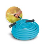 Aqua Joe AJPGH50-PRO 50-Foot 5/8-Inch Professional-Grade Kink-Free Abrasion-Resistant Hybrid Polymer Garden Hose, 500-PSI Burst Rated Blue