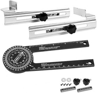Miter Saw Crown Stop Kit and 360 Degree Angle Protractor Set, Aluminum Angle Finder with Metal Molding Support Hardware for Trim, Baseboard, Carpentry and Nested Crown Cutting