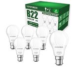 Venforze Bayonet Light Bulbs, 9W(Equivalent to 60W) 6000K Cool White B22 LED Bulb, 940LM A60 Bayonet Bulbs, Non Dimmable BC GLS Energy Saving Light Bulbs, Pack of 6 [Energy Class A]