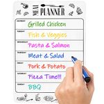 Magnetic Meal Planner for Refrigerator Dry Erase A4 - Magnet Weekly Menu Board for Fridge - Magnetic Menu White Board - Fridge Meal Planner Magnet - Meal Planner Dry Erase Board