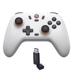 GameSir Nova Lite Gaming Controller Wireless Bluetooth Wireless Connection Controller PC/Steam/Switch/iOS/Android Gamepad Anti-Drift Hall Effect Joystick Turbo Controller(White)