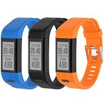 Compatible with Garmin Vivosmart HR+ Bands Women Men, Replacement Silicone Wristbands Band Straps Bracelet for Vivosmart HR Plus, Approach X10, X40 (Blue Black Orange)