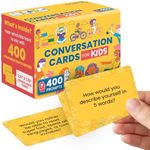 400 Conversation Cards for Kids – Engage Kids, Laugh, and Grow Closer During Family Dinner, Game Night, and Road Trips – Have Fun Building Social-Emotional Skills - Super Portable 2.5" x 1.75" Cards