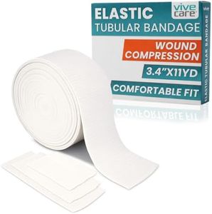 Vive Care Elastic Tubular Bandage - (3.4" x 33 Feet) Stockinette Tubing for Arm & Legs - Stretch Cotton Compression Sleeve for Wound Care - Fabric Mesh Tube Gauze for Support