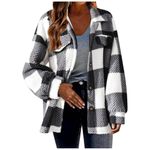 Women's Coat Long Sleeve Plaid Hooded Zipper With Pocket Loose Coat Winter Coats Women