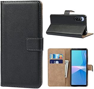 Cavor for Sony Xperia 10 III Case 6.0'' Premium PU Leather Folio Flip Wallet Stand Case Cover Magnetic Closure Phone Cases Book Design with Kickstand Feature & Card Slots-Black