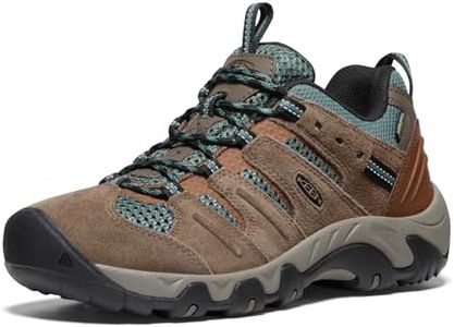 KEEN Women's Headout Low Height Waterproof All Terrain Hiking Shoes, Shitake/Dark Forest, 8