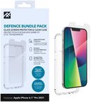 ZAGG iFrogz Defence Glass Screen Protector Compatible for iPhone 13 Pro, Bonus Clear Case, Durable, Slim, Smudge Resistant, Tempered Glass, Clear