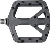 FIFTY-FIFTY Mountain Bike Pedals, Non-Slip MTB Nylon Composite, 9/16" Bicycle Pedals, Lightweight and Wide Flat Platform (Grey)