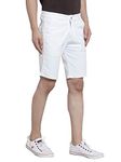 Ben Martin Men's Regular Fit Stretchable White Denim Shorts Size 36