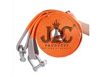 JIC PRODUCTS ® Long Heavy Duty Strap Belt with 2 Heavy D Clamps for Vehicle Towing (Orange, 50 mm X 3 m).