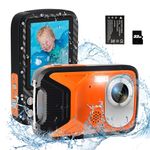 Waterproof Digital Camera 17FT 30MP Small Underwater Cameras with a Battery and 32GB Micro Card,Waterproof Camera for Snorkeling Fill Light Compact Cameras