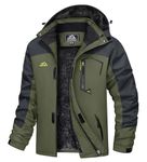 MAGCOMSEN Winter Coats for Men Fleece Lined Jacket with Muti-Pockets Water Resistant Snow Ski Jackets Army Green L