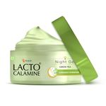 Lacto Calamine Green Tea Night Gel Moisturizer For Women | 50g x Pack of 1 | Night Cream For Oily Skin with Niacinamide & Glycolic Acid | Overnight Hydration | Sulphate & Paraben Free