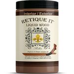 Retique It Liquid Wood - Dark Wood Quart - Paint it then stain it - Stainable Wood Fiber Paint - Put a fresh coat of wood on it (32 Fl Oz Dark Wood)