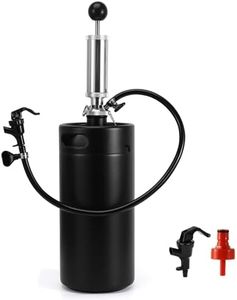 FERRODAY Stainless 128oz Mini Keg Hand Pump Beer Growler Beer Keg Draft Beer Dispenser Pressurized Growler for Beer Mini Keg Hand Pump Picnic Beer Faucet Keg Portable Mini Keg Beer Pump Beer Tap