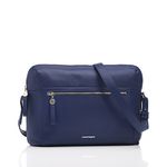 Marshall Bergman Adria Leather Messenger Bag for 13-Inch Laptop - Blue