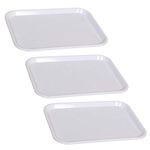 SWIFT INTERNATIONAL Durable Multi-Use Unbreakable Material Food Grade Plastic Trays for Kitchen, Idle for Serving Fast Foods, Tea, Coffee, Dinner (16X12 Inches,White) (Set of 3)