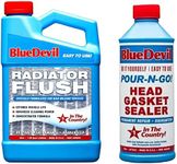 Combo Pack - Blue Devil Pour-n-go Head Gasket Sealer - 00209 (16 Oz.) & Radiator Flush - 00204 (32 Oz.)