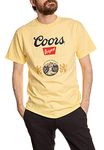 Calhoun Mens Short Sleeve Crew Neck Coors Original Beer T-Shirt (Banana Yellow, Medium)