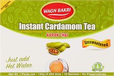 Wagh Bakri Instant Cardamom Chai Tea Unsweetened - 10 Sachets