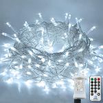 LITYBY String Lights Mains Powered,120LED 15M/49ft Fairy Lights Plug in,8 Modes Remote Control Garden Lights Waterproof, Indoor/Outdoor for Bedroom,Wedding,Party,Christmas Decorations(Cold White)