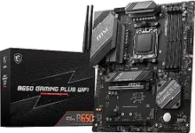 MSI B650 Gaming Plus WiFi Gaming Motherboard (AMD Ryzen 9000/8000/7000 Series Processors, AM5, DDR5, PCIe 4.0, M.2, SATA 6Gb/s, USB 3.2 Gen 2, HDMI/DP, Wi-Fi 6E, Bluetooth 5.3, 2.5Gbps LAN, ATX)