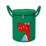 Generic 1PC Foldable Toy Storage Basket with Play Mat, Children Toy Organizer with Anti Dust Lid, Portable Cartoon Drawstring Toy Storage Bucket, Quick Cleanup Container for Store Toys (Dinosaur)