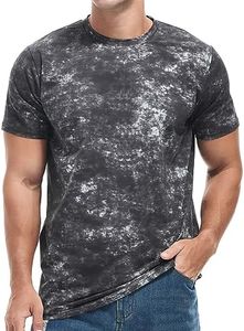 YININF T-shirts hipster à manches courtes et col rond en coton doux pour homme, noir, Taille XL