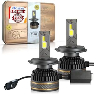OTO2EYE Super Bright H7 LED Car Headlight Bulbs Hi & Lo Beam 14000LM 6500K, 130W, LED Headlight Auto Conversion Driving Lamp with 2 Years Warranty (Cool White) (130W, H7)