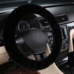 Fluffy Velvet Steering Wheel Cover Warm Plush Car Steering Wheel Cover Wrap Anti-Slip Universal Auto Steering Wheel Cover Protector Stretchable Car Accessory Decoration For Women Men