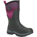 Muck Boots Women's Arctic Sport Mid Fleece Lined Waterproof Pull on Boot, Black Magenta, 7