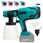 Fence Paint Sprayer Compatible with Makita 18V Battery, Cordless HVLP Paint Spray Gun with 4 Copper Nozzles and 3 Patterns for Sheds, Walls, Ceiling, Cabinets, Doors (Battery Not Included)
