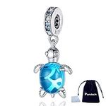 Pandach Lucky Turtle Bead Charm Lucky Charms fits Charms Bracelets for Woman-Inlaid with silver Dangle Pendant Bead,Girl Jewelry Beads Gifts for Women Bracelet&Necklace……