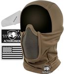 ACTIONUNION Tactical Airsoft Balaclava Mesh Mask Set (Tan)