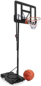 GarveeLife Basketball Hoop Outdoor 5.58-10ft, Telescoping Adjust Handle, Portable Basketball Hoops & Goals for Kids Youth and Adults in Backyard/Driveway/Indoor, with Enlarged Base and PC Backboard