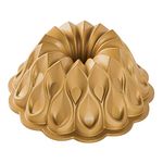 Nordic Ware Crown 10-Cup Bundt Pan, Original Cast Aluminium Bundt Tin, Bundt Cake Tin with Sun Design, Cake Mould Made in the USA, Colour: Gold