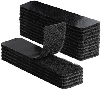 noot products 20 Sets 1x4 Inch Hook and Loop Fastener Strips with Adhesive Heavy Duty Double Sided Sticky Picture Hanging Wall Mounting Tape for Home and Office Use, Black