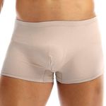 iiniim Men's Ice Silk Soft Boxer Briefs Shorts Cool Underwear Beachwear Nude L