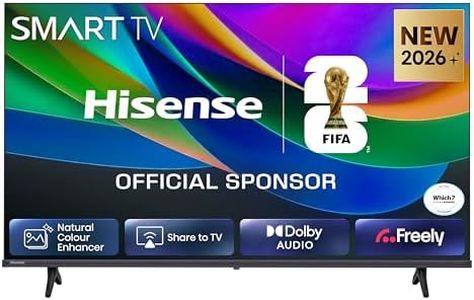 Hisense 40" 40E4STUK LED Full HD Smart TV with Freely, Netflix, Disney+ and YouTube - Natural Colour Enhancer, Dolby Audio, Share to TV, Noise Reduction, Game Mode, DTS Virtual: X, Smart Home Ready