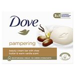 Dove Beauty Cream Bar Pampering Shea Butter Hand Soap with 1/4 Moisturising Cream for Soft and Smooth Skin Feeling 90 g