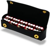 Luck Lab Grade AAA 19mm Casino Dice with Razor Edges and Matching Serial Numbers Set of 5 and Leather Dice Case (Red)