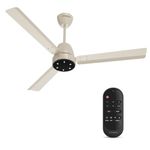 Crompton Energion Niteo 1200 mm BLDC Ceiling Fan | Warm Ambient LED Indicators | Remote Control | BEE 5 Star Energy Rating | Superior Air Delivery | 4 Year Manufacturer Warranty | Ivory Black