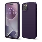 elago Compatible with iPhone 15 Plus Case, Liquid Silicone Case, Full Body Protective Cover, Shockproof, Slim Phone Case, Anti-Scratch Soft Microfiber Lining, 6.7 inch (Deep Purple)