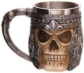 Itian 3D Skull Mug Stainless Steel Tankard Mug Coffee Tea Water Drinking Cup for Party Or Bar