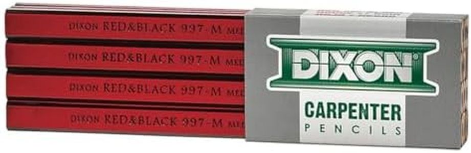 Dixon - 19972 Carpenter Pencil 12 Pack, Red and Black