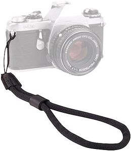 Lens-Aid Cinturino da polso in morbida microfibra per fotocamera: tracolla per fotocamera adatta per Canon, Nikon, Sony, Fujifilm, Olympus, Pentax, Leica, ecc., Nero