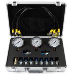 IMELBUFF Hydraulic Pressure Test Kit 25/40/60MPa Hydraulic Pressure Gauge Kit with 11 Fittings Hydraulic Tester Coupling for Excavator Construction Machinery Pressure Test with 2 Years Warranty